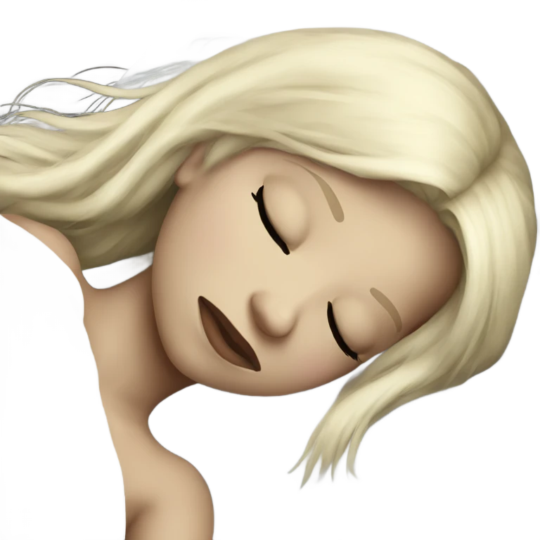 Blonde goth girl sleeping in bed emoji