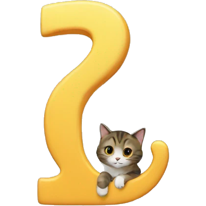 cat climbing on top of a giant number 7 emoji