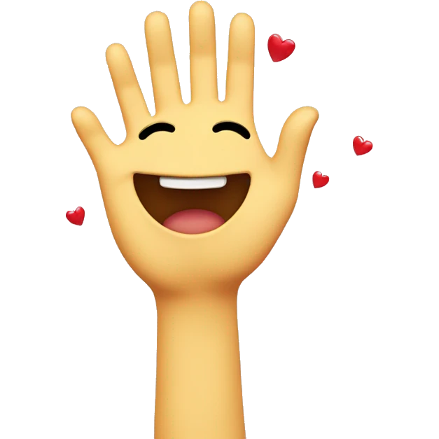 Emoji face with hearts and hands  emoji
