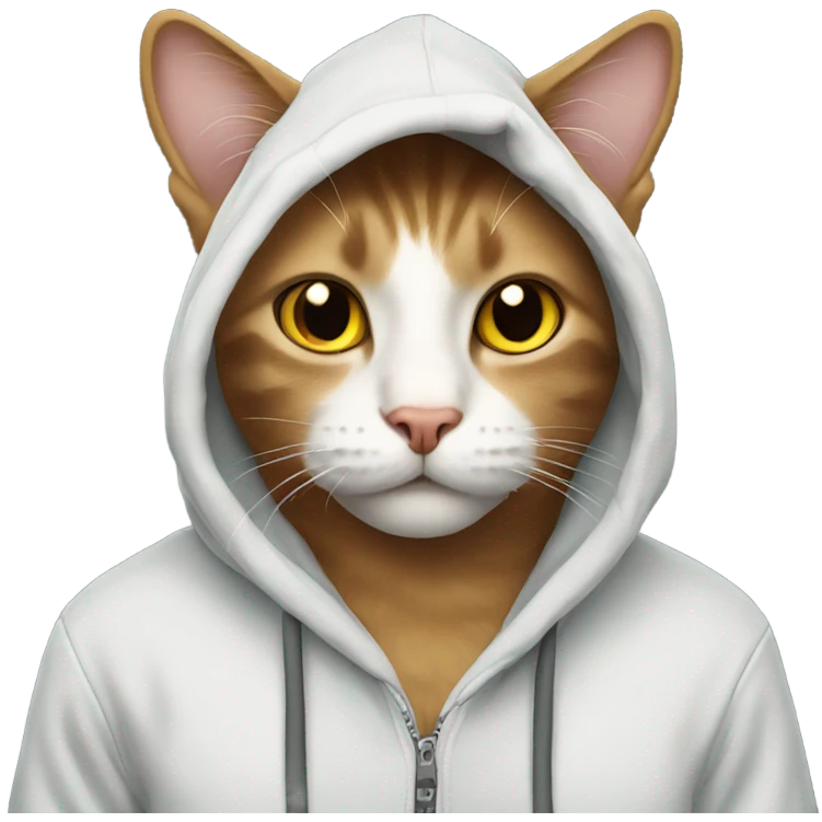 Cat wearing a hoodie emoji