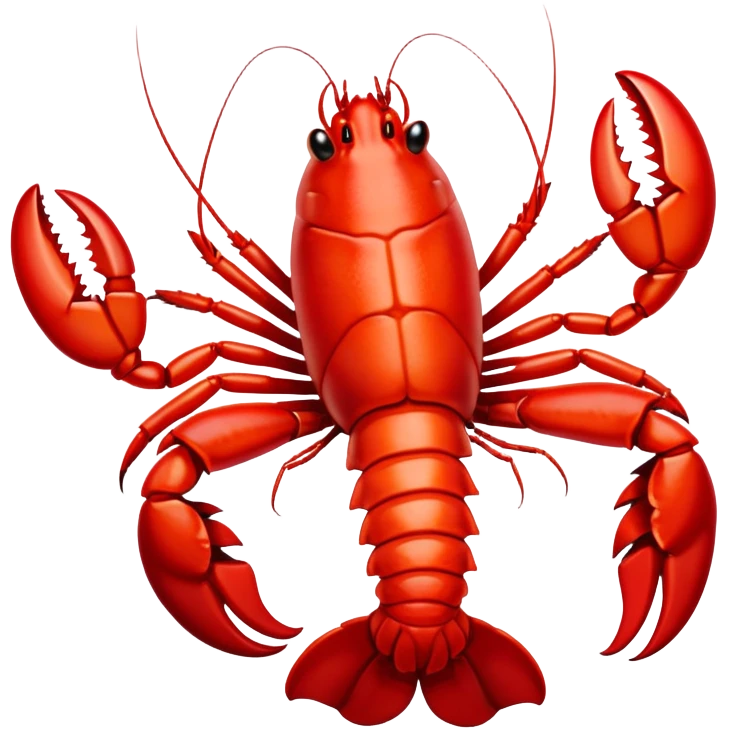 bright red lobster with big claws emoji