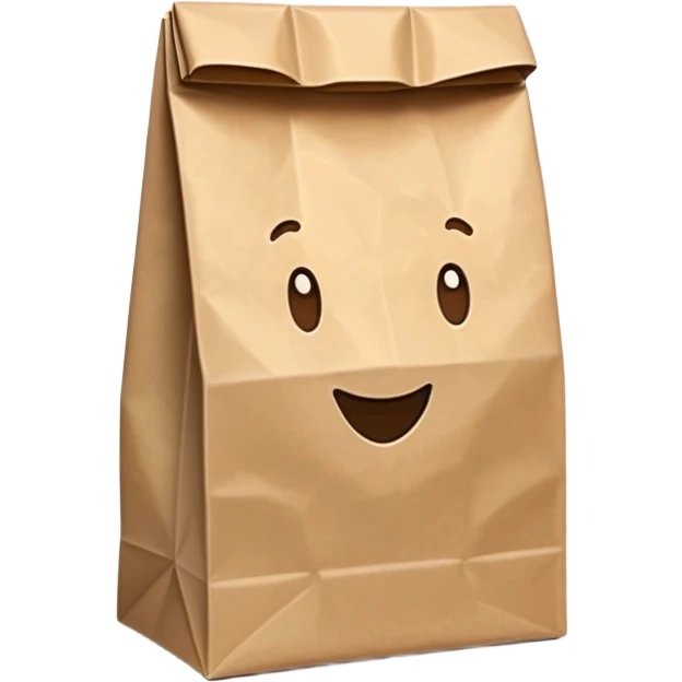 Brown Self-Standing Paper Lunch Bags  emoji