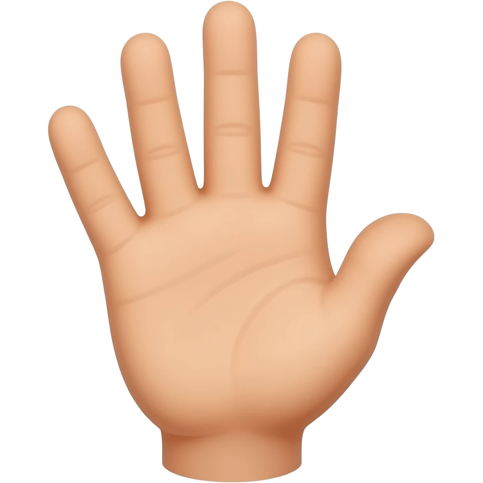 a hand with thumb, middle finder, and pinky up emoji