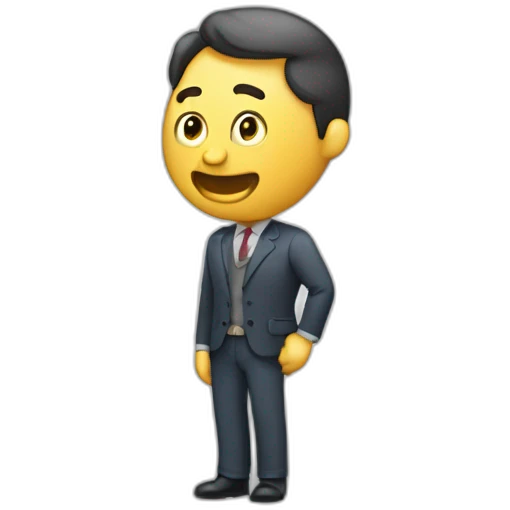 Hombre hablando por telefono, bien vestido, de cuerpo entero emoji