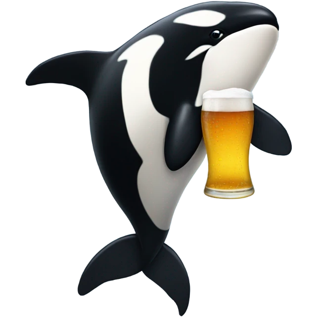 Orca drinking beer emoji