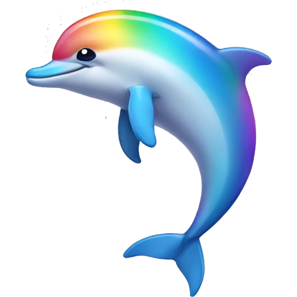 Rainbow Dolphin Full Body emoji