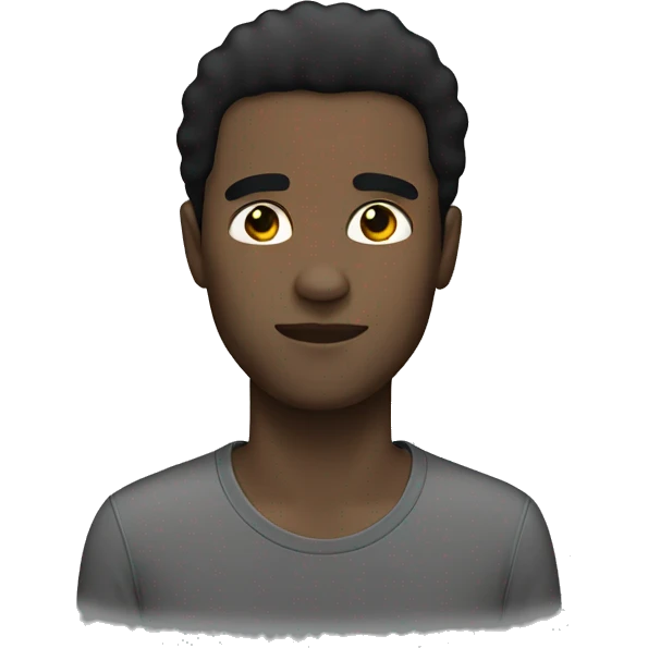 black man with straight black hair  emoji