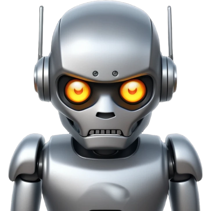 Make robot and wearing a black t shirt and angry emoji