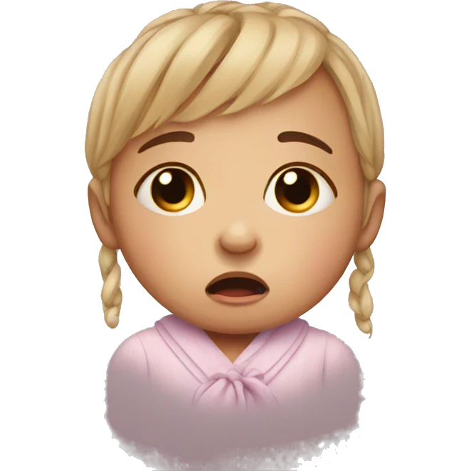 Sobbing baby girl emoji