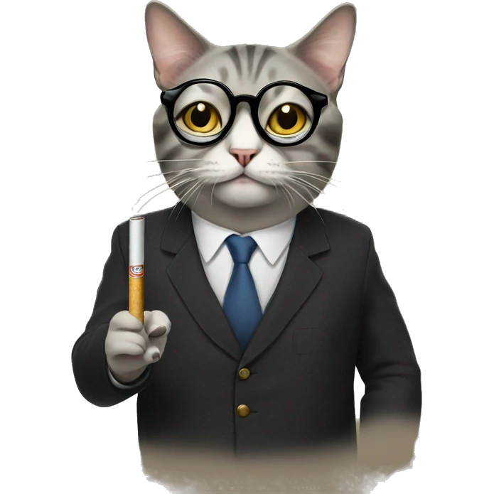 glasses cat cigarette  emoji