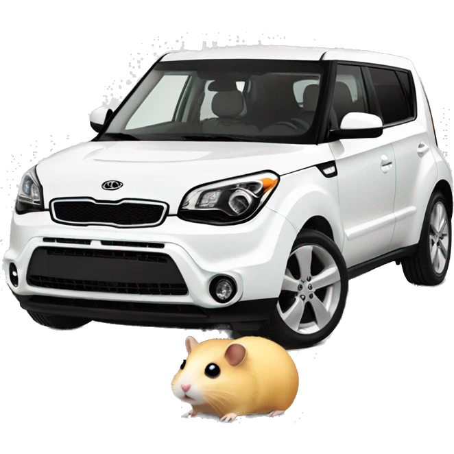 hamster in a white kia soul emoji