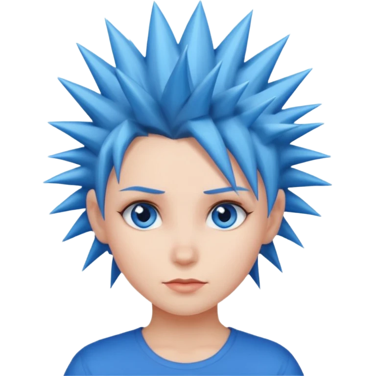 spiky hair blue eyes girl emoji