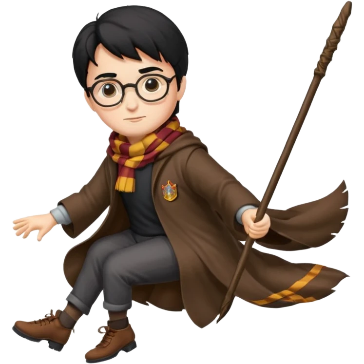 Harry potter riding on a broomstick emoji