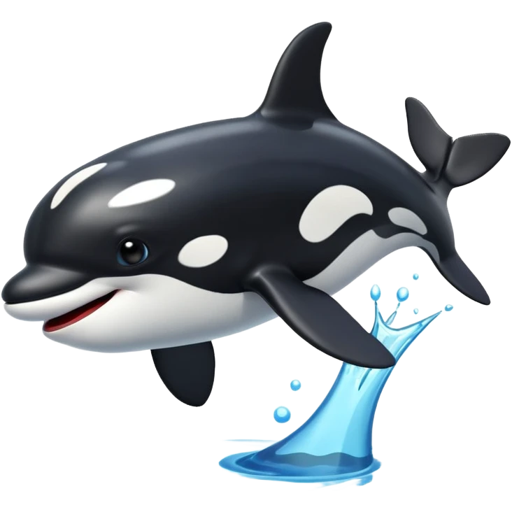3d Cartoon orca with a tick emoji