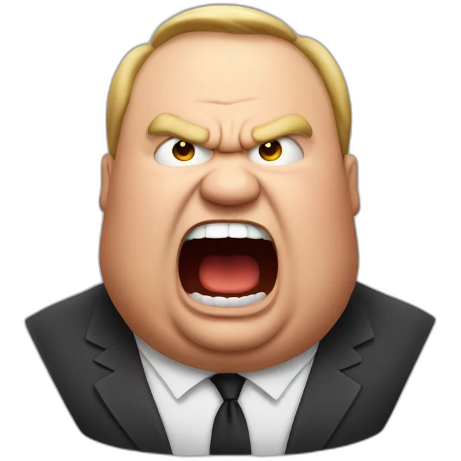 fat man screaming very angry red emoji