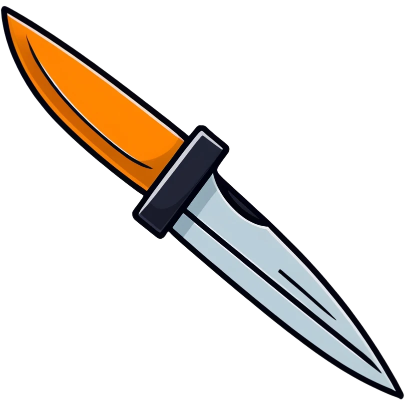a pen that looks like a knife, cartoon sticker style emoji