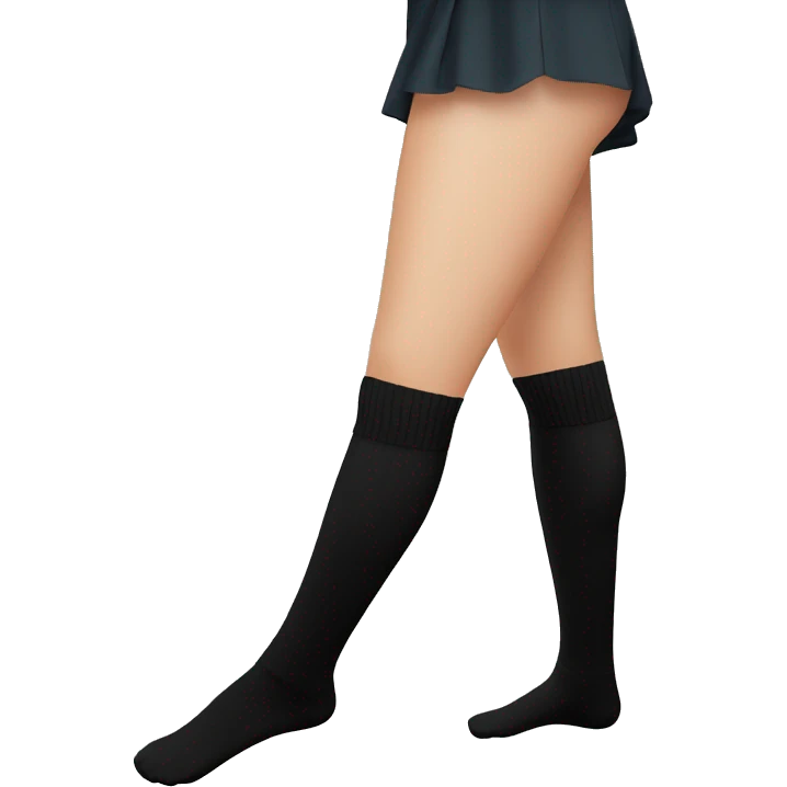 Plain Black over knee socks emoji