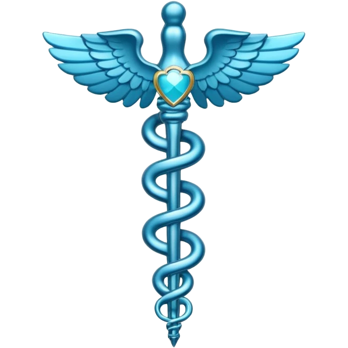 blue medical start of life (caduceus) symbol emoji