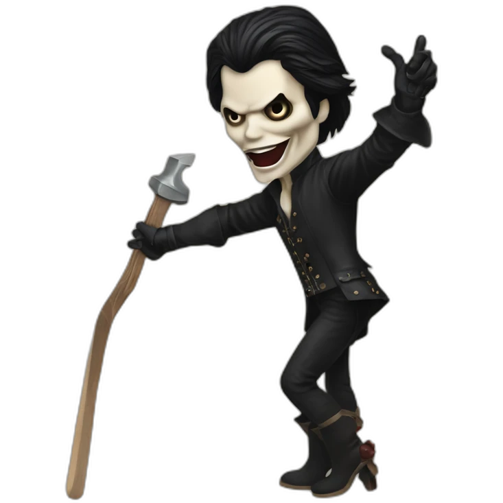 Van helsing killing vampire Michael Jackson with a wooden stake emoji