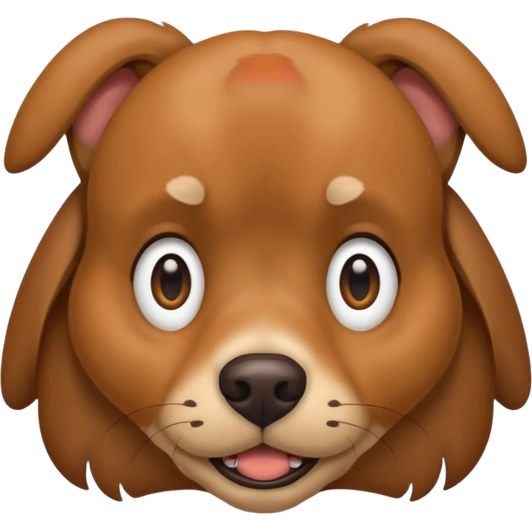 the dog sits with a scared face emoji