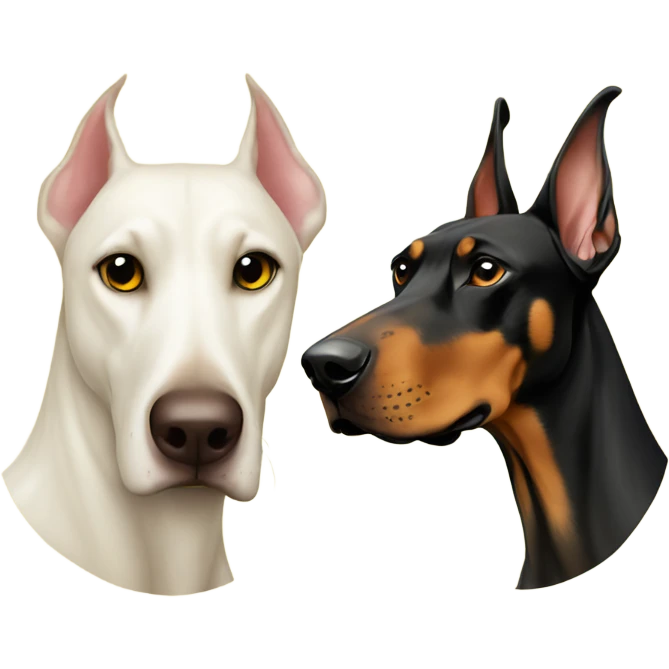 swan and doberman together yellow with red emoji
