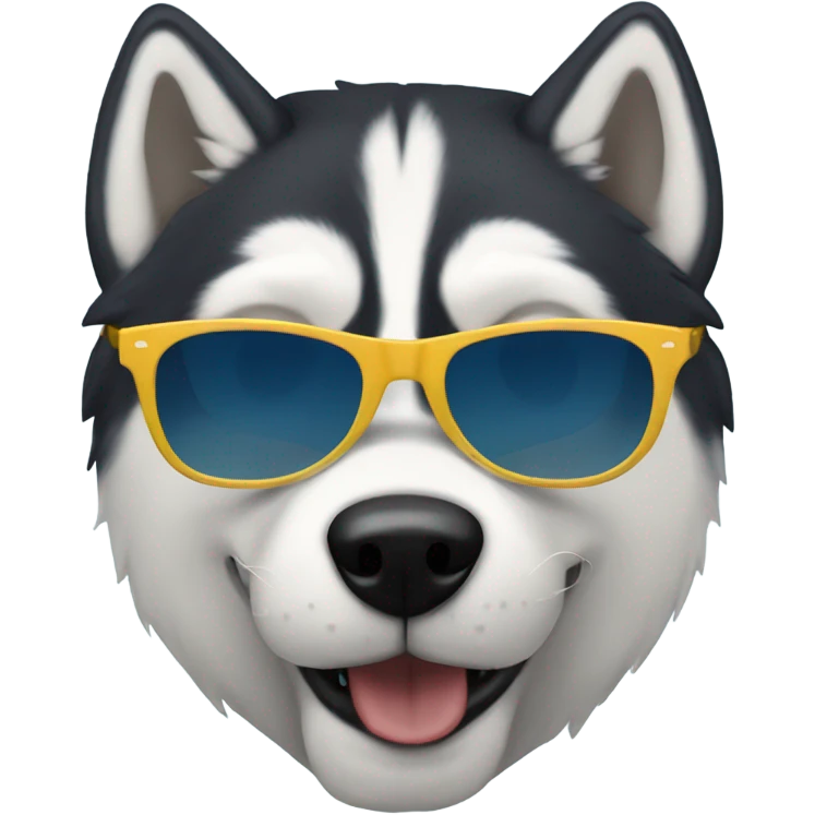 A husky with sunglasses  emoji