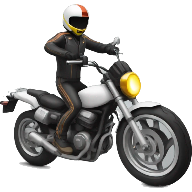 Un motard qui fait une roue arrière  emoji