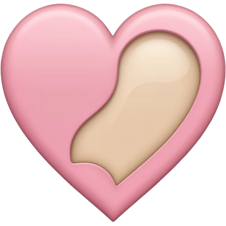 Make a heart with one half being like “🩷” and the other being beige emoji