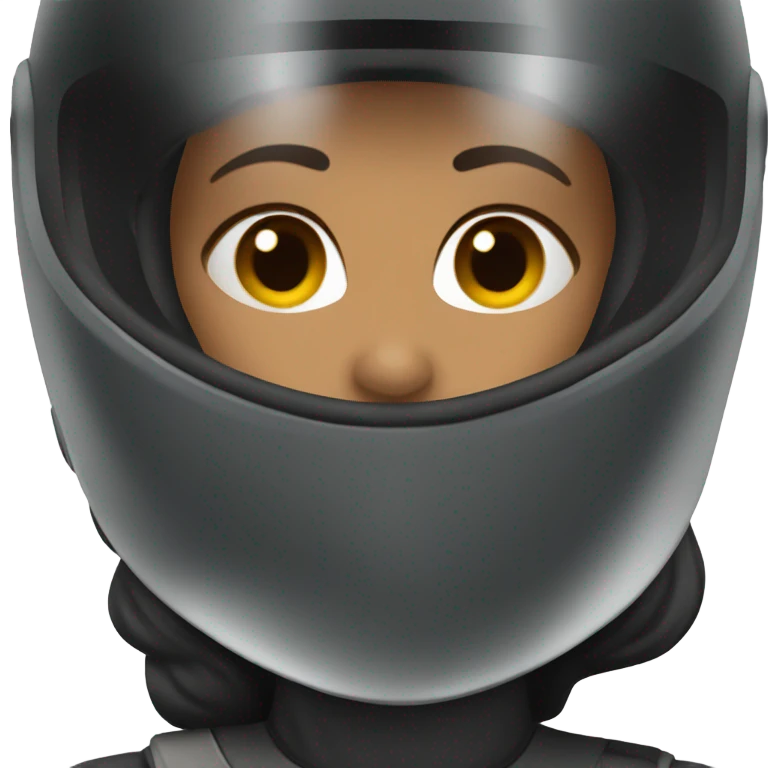 a woman in a racing full-face helmet emoji