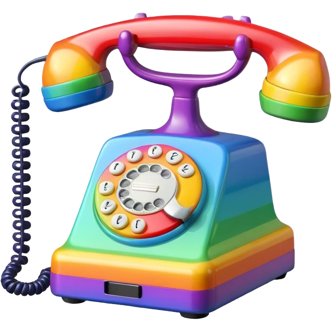 rainbow colored telephone emoji