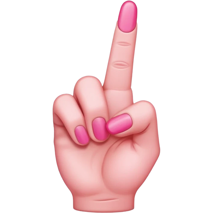 Pink middle finger emoji