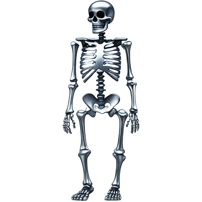 Skeleton made out of chrome emoji