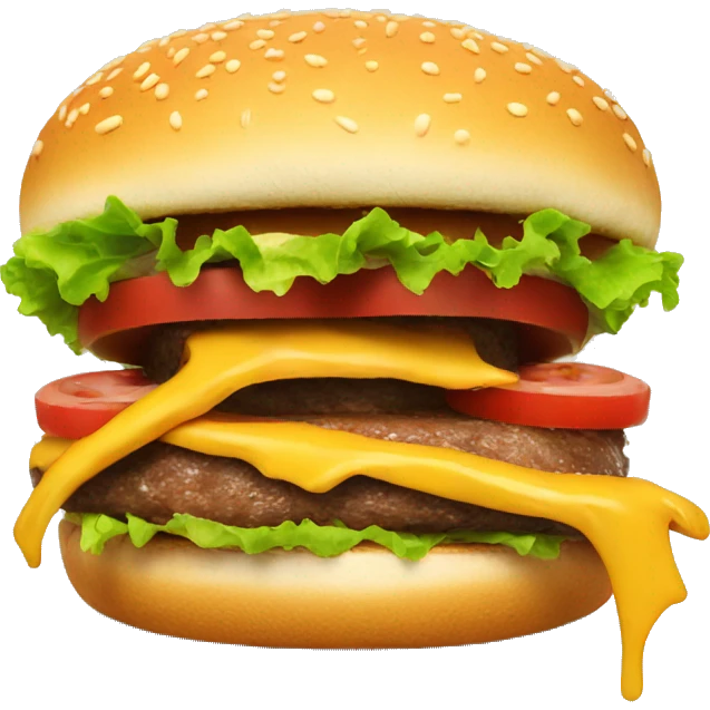smiley who eats a burger emoji