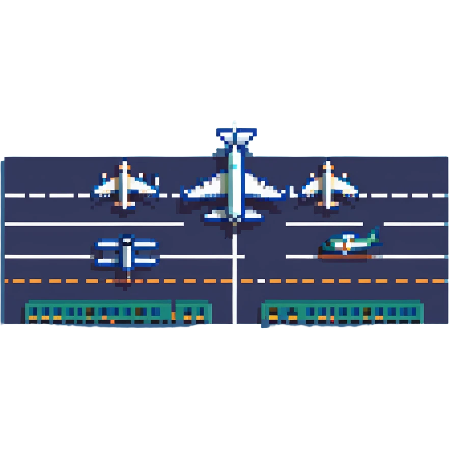 airport with planes and runway emoji