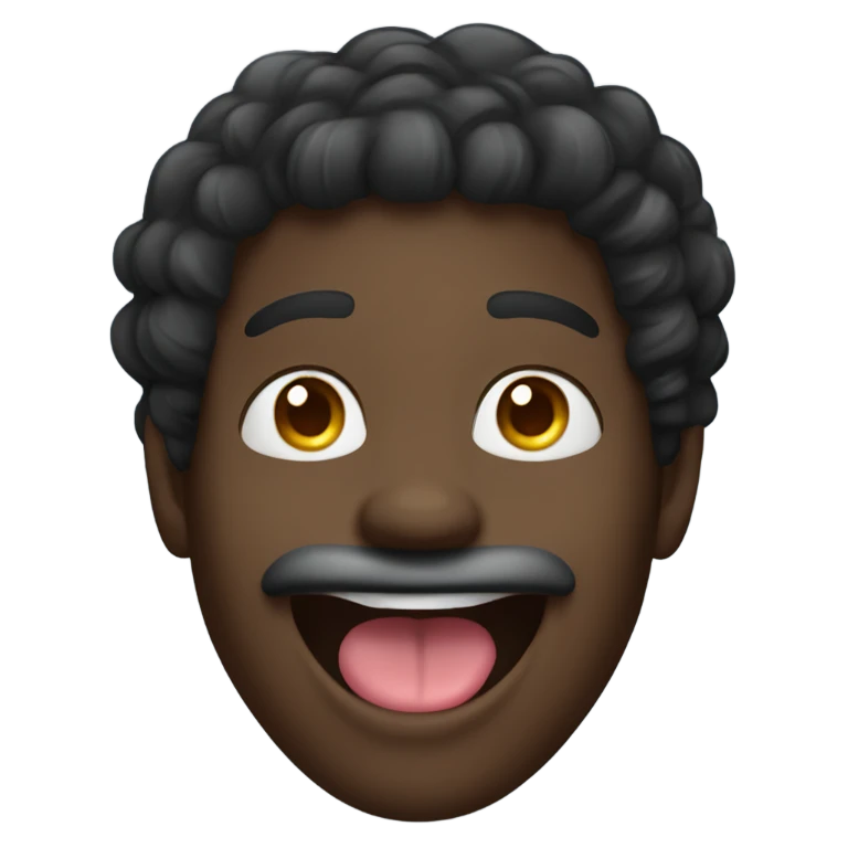 happy black guy with waves and tongue out  emoji