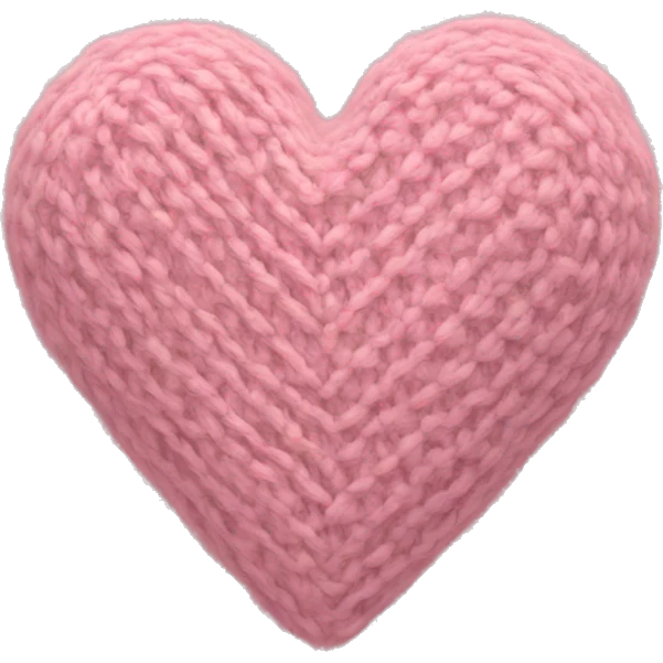 Light pink knit heart emoji