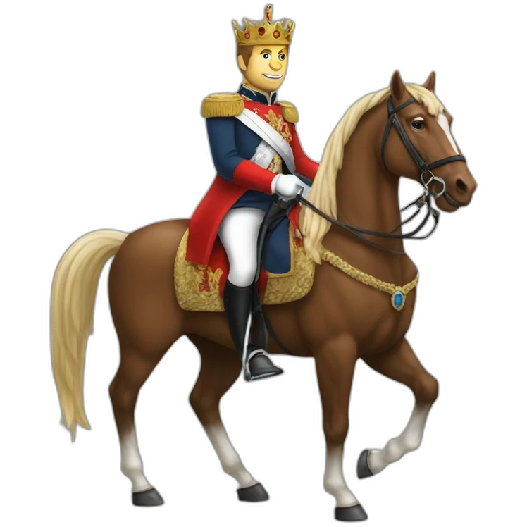 king macron on horse emoji
