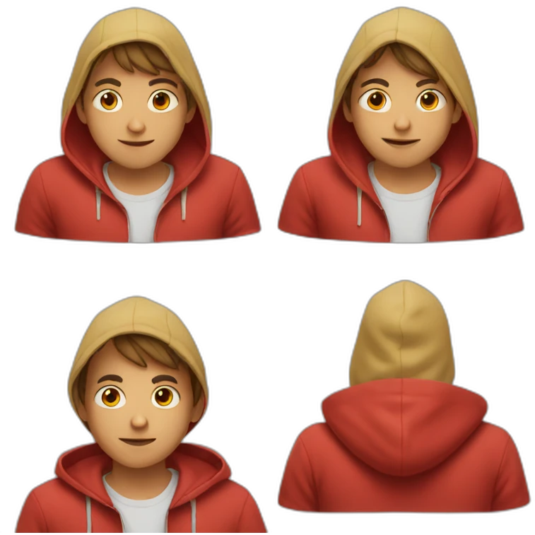 boy wearing red hoodie  emoji