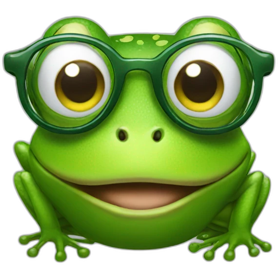 Frog with glasses emoji