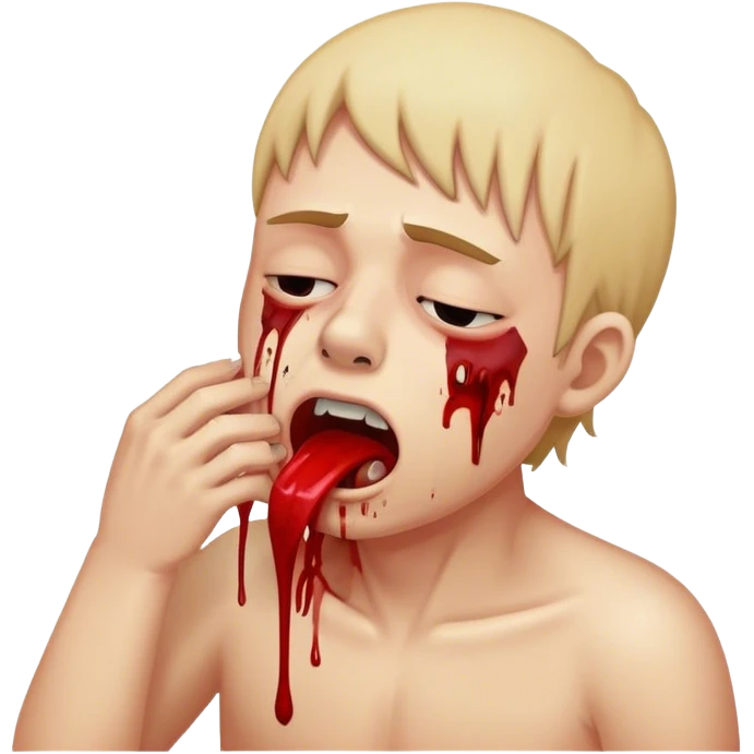 face with mouth and nose nostril vomiting Blood Bloody head and nose vomiting emoji