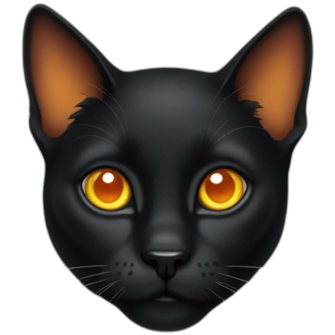 Black cat with orange spots and yellow eyes emoji