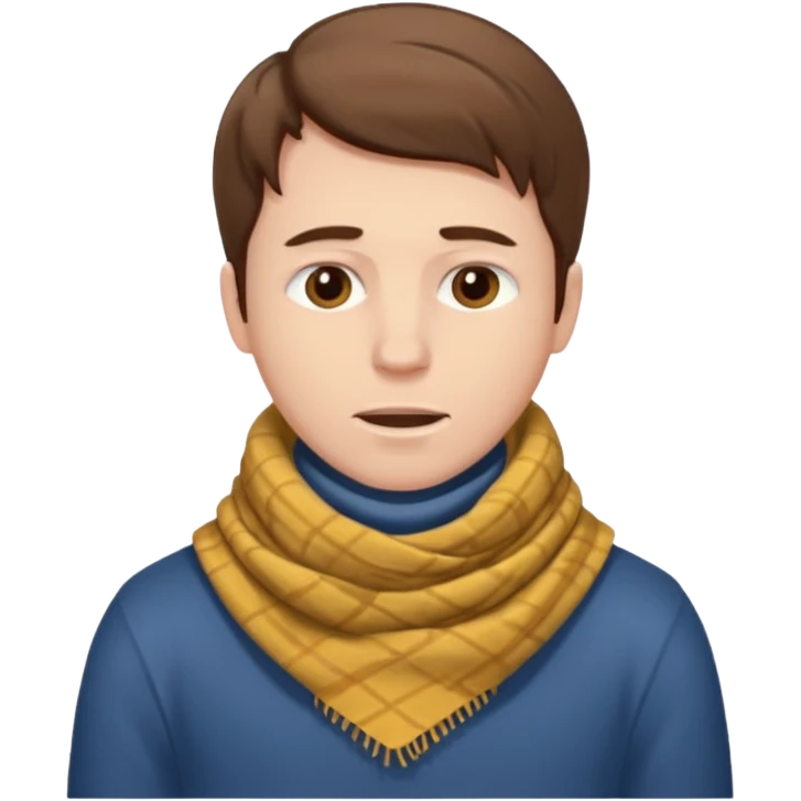 Sore throat for white brown hair guy
No fever - scarf emoji