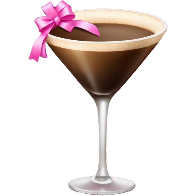 Espresso martini with pink bow infront  emoji