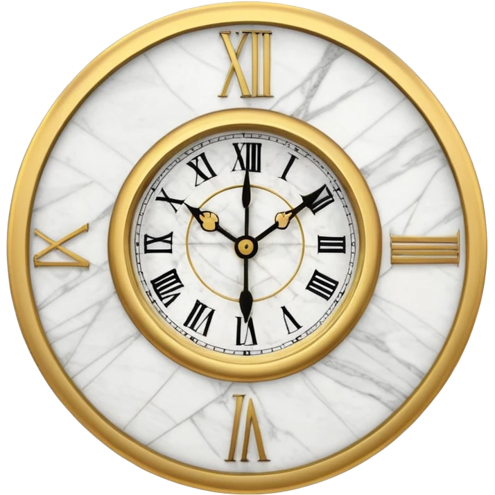 White marble with gold stone Clock emoji