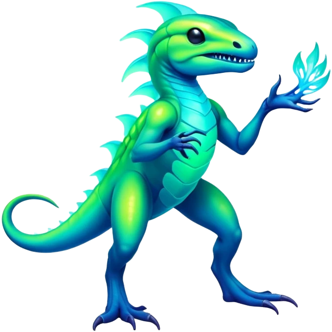 Tropical futuristic lush neon Fionbri-Vernid-creature (full body) emoji