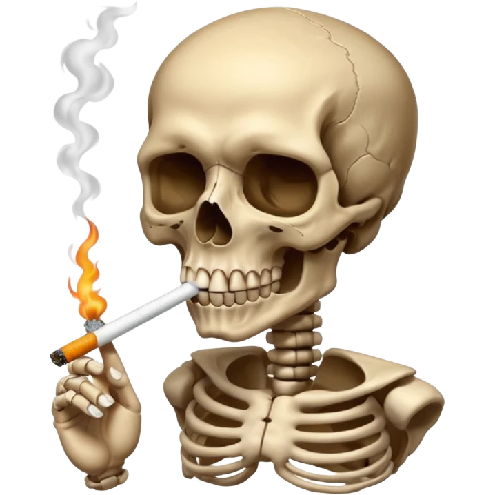 Skull smoking emoji
