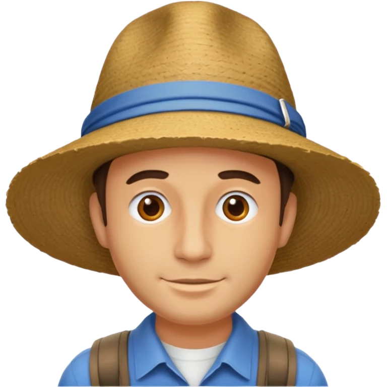 Visage homme créole réunionnais avec chapeau arrive avion emoji