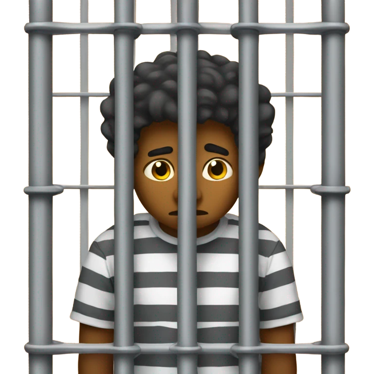 Sad boy in jail cell emoji