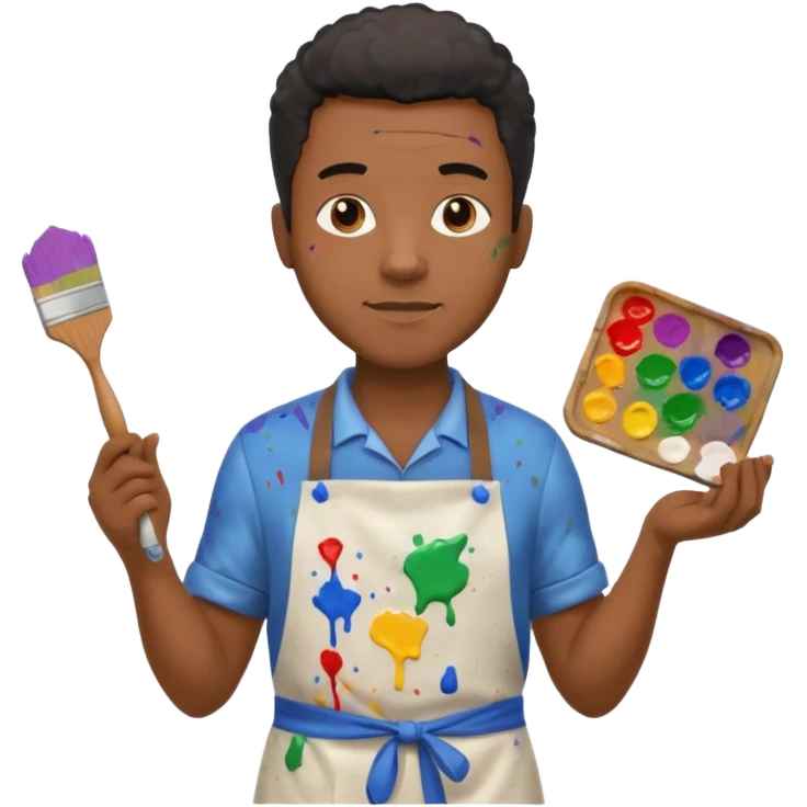 Ceramic Painter black man emoji