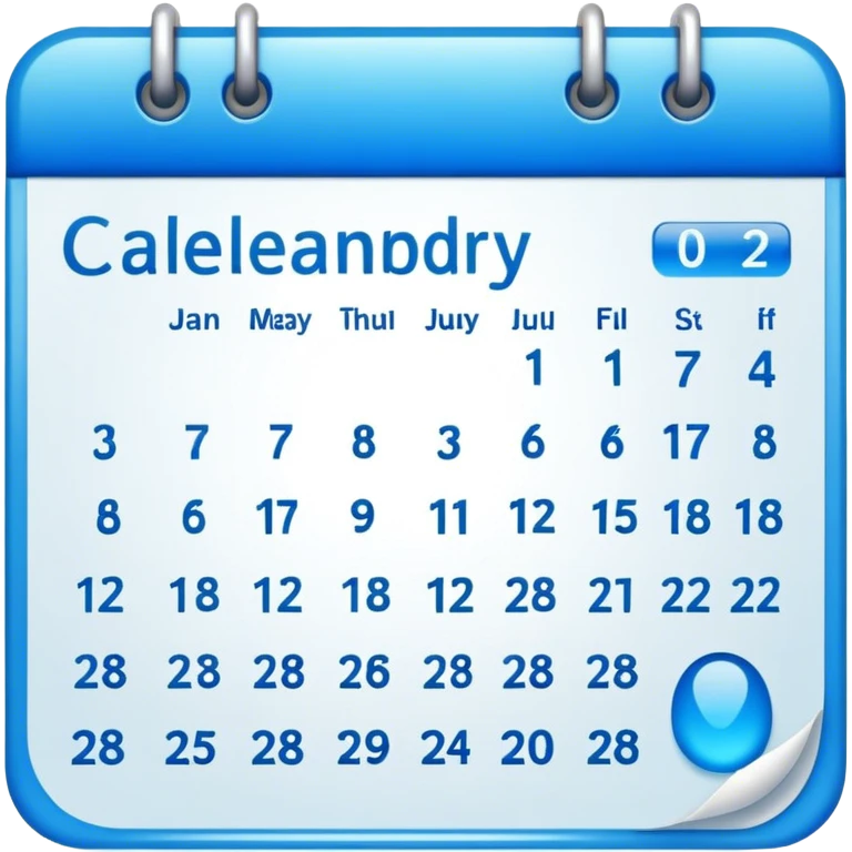 Blue glossy calendar emoji
